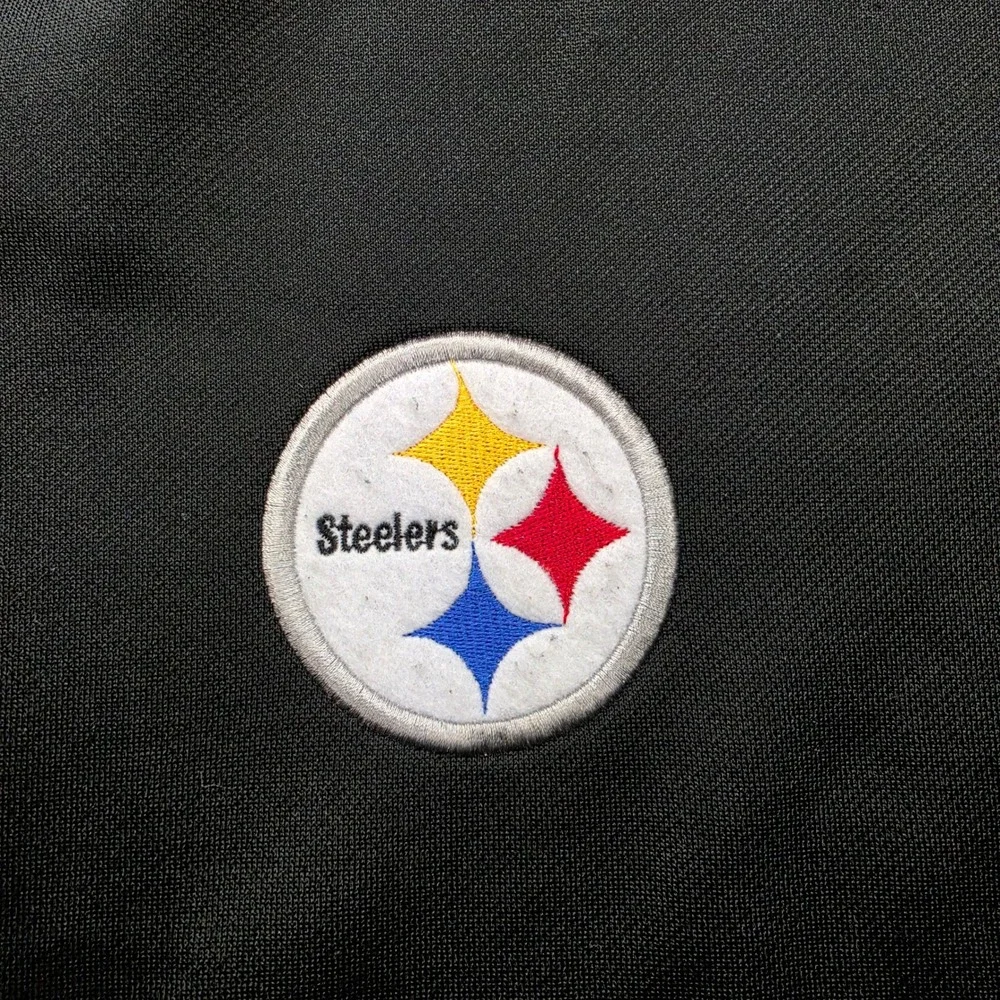 Vintage Pittsburgh Steelers Reebok NFL Bomber Track Jacket Mens Large Full Zip